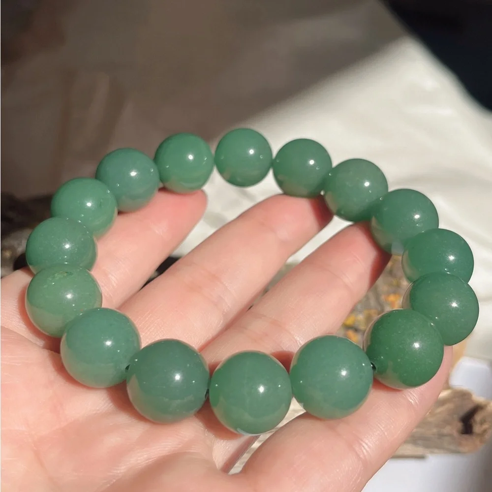 14mm Green Aventurine Beaded Bracelet‎